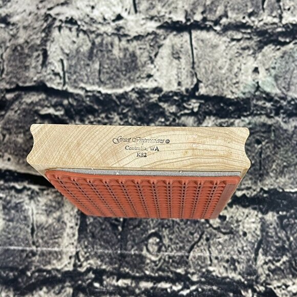 Great Impressions PLAID PATTERN Wood Mount Rubber Stamp #K82 - Picture 3 of 6